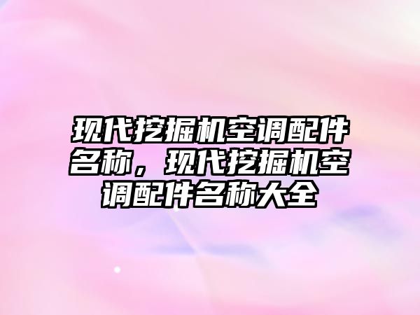 現(xiàn)代挖掘機(jī)空調(diào)配件名稱，現(xiàn)代挖掘機(jī)空調(diào)配件名稱大全