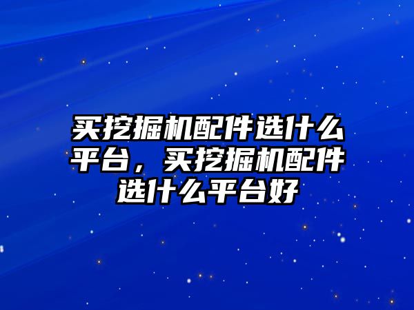 買挖掘機配件選什么平臺，買挖掘機配件選什么平臺好