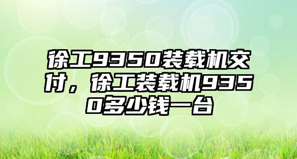 徐工9350裝載機交付，徐工裝載機9350多少錢一臺