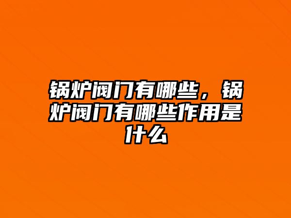 鍋爐閥門有哪些，鍋爐閥門有哪些作用是什么