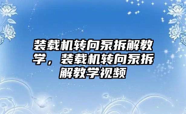 裝載機轉向泵拆解教學，裝載機轉向泵拆解教學視頻