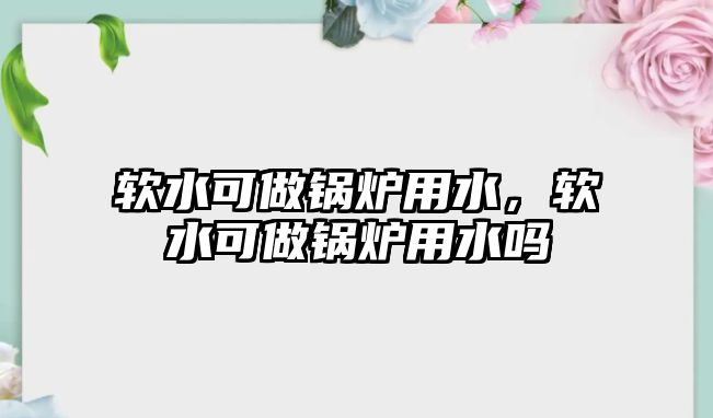 軟水可做鍋爐用水，軟水可做鍋爐用水嗎