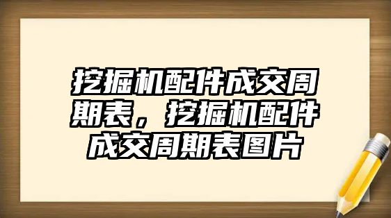 挖掘機配件成交周期表，挖掘機配件成交周期表圖片