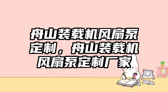 舟山裝載機風扇泵定制，舟山裝載機風扇泵定制廠家