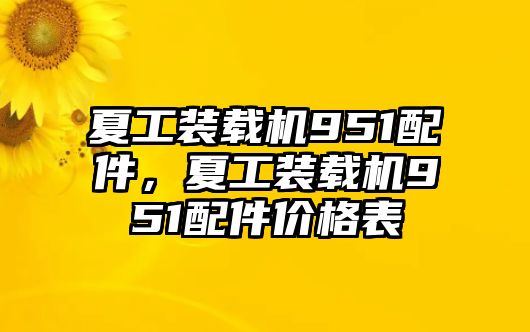 夏工裝載機(jī)951配件，夏工裝載機(jī)951配件價(jià)格表