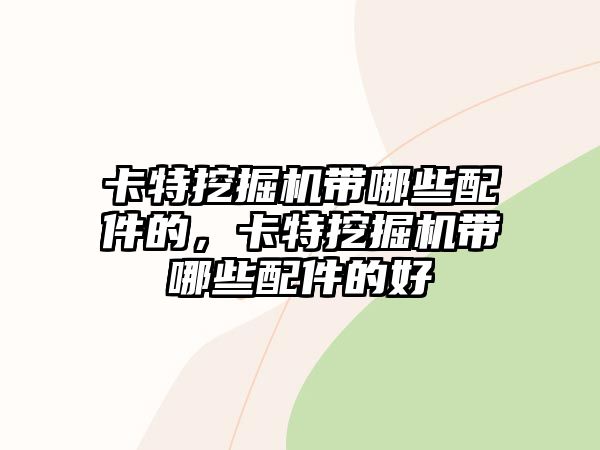 卡特挖掘機帶哪些配件的，卡特挖掘機帶哪些配件的好