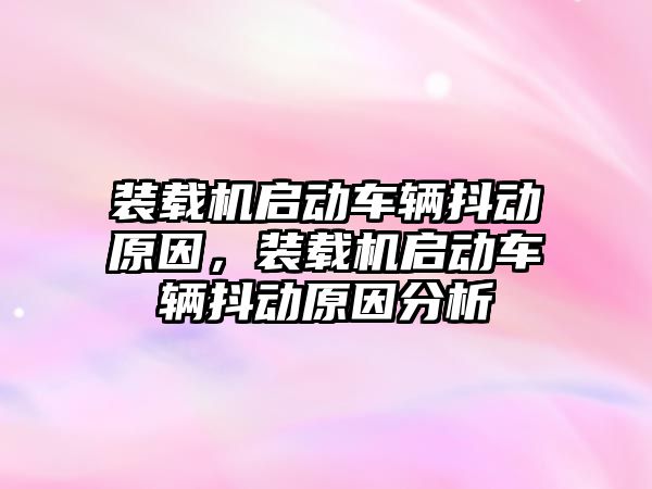 裝載機啟動車輛抖動原因，裝載機啟動車輛抖動原因分析