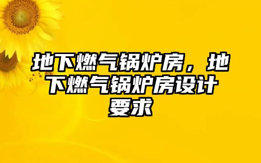 地下燃?xì)忮仩t房，地下燃?xì)忮仩t房設(shè)計要求