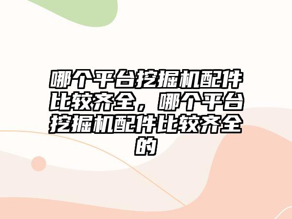 哪個平臺挖掘機配件比較齊全，哪個平臺挖掘機配件比較齊全的