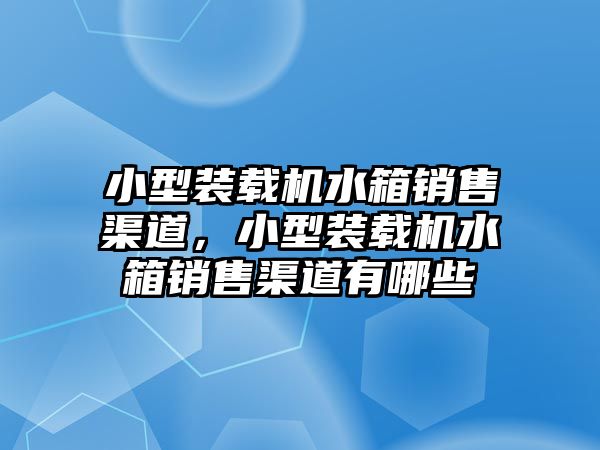 小型裝載機(jī)水箱銷售渠道，小型裝載機(jī)水箱銷售渠道有哪些