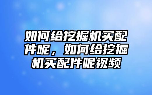 如何給挖掘機(jī)買配件呢，如何給挖掘機(jī)買配件呢視頻