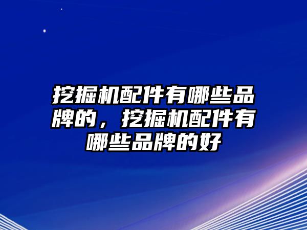 挖掘機(jī)配件有哪些品牌的，挖掘機(jī)配件有哪些品牌的好