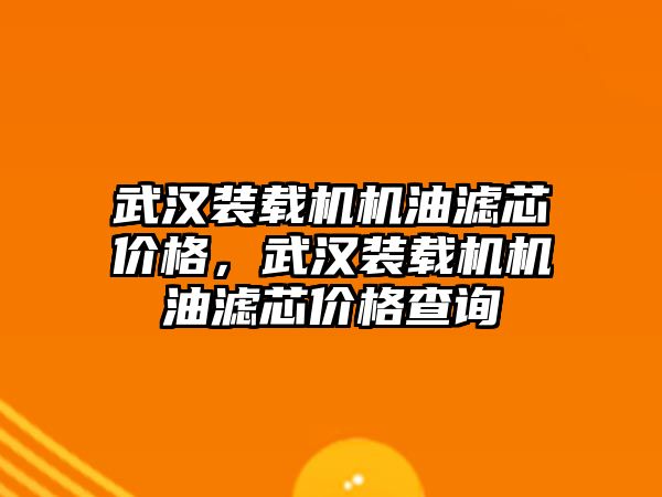 武漢裝載機機油濾芯價格，武漢裝載機機油濾芯價格查詢