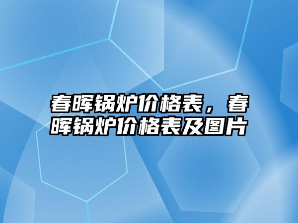 春暉鍋爐價(jià)格表，春暉鍋爐價(jià)格表及圖片