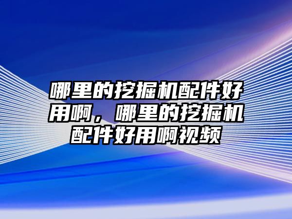 哪里的挖掘機配件好用啊，哪里的挖掘機配件好用啊視頻