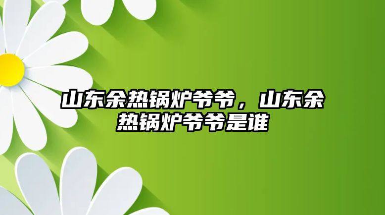 山東余熱鍋爐爺爺，山東余熱鍋爐爺爺是誰