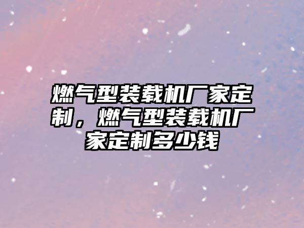 燃氣型裝載機廠家定制，燃氣型裝載機廠家定制多少錢