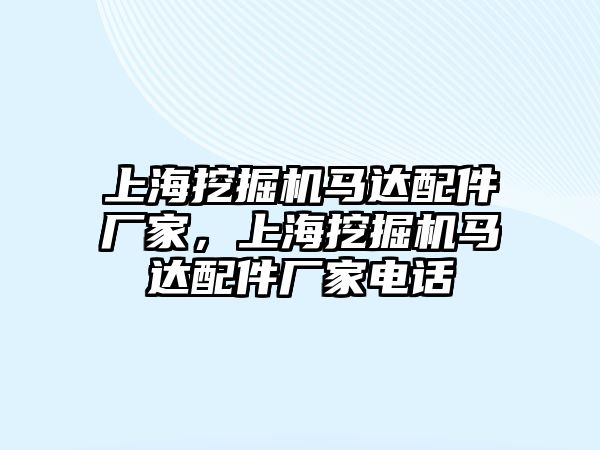 上海挖掘機馬達配件廠家，上海挖掘機馬達配件廠家電話