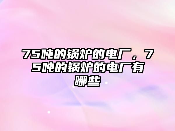 75噸的鍋爐的電廠，75噸的鍋爐的電廠有哪些