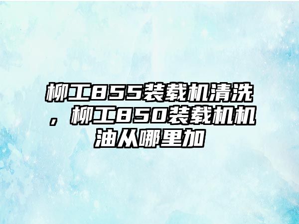 柳工855裝載機(jī)清洗，柳工850裝載機(jī)機(jī)油從哪里加