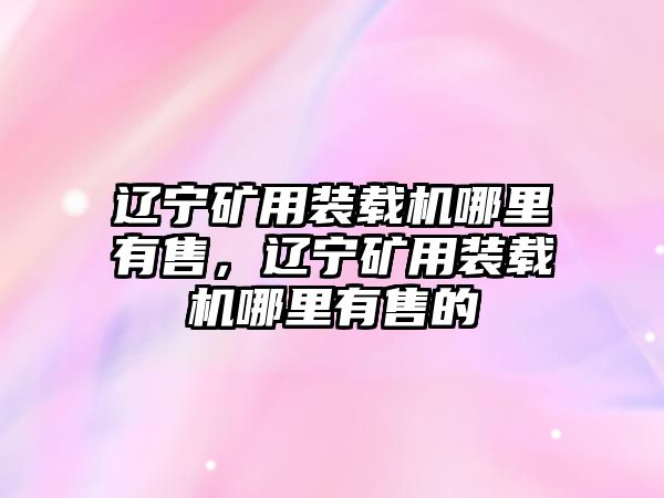 遼寧礦用裝載機(jī)哪里有售，遼寧礦用裝載機(jī)哪里有售的