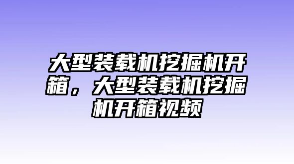 大型裝載機挖掘機開箱，大型裝載機挖掘機開箱視頻