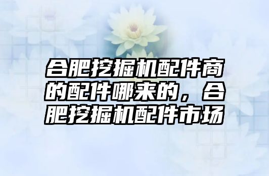 合肥挖掘機配件商的配件哪來的，合肥挖掘機配件市場