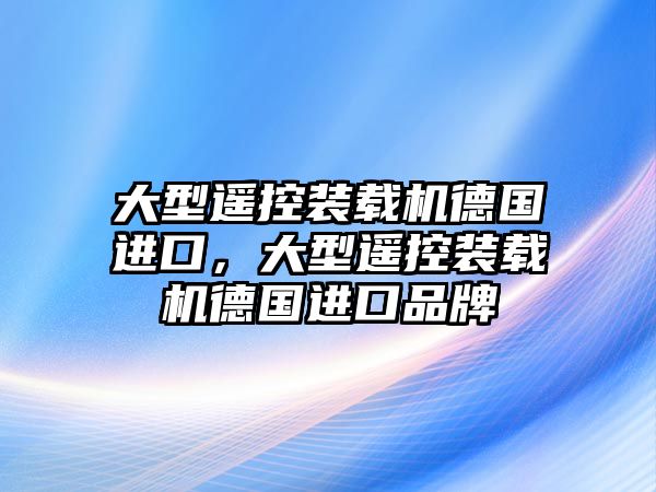 大型遙控裝載機德國進(jìn)口，大型遙控裝載機德國進(jìn)口品牌