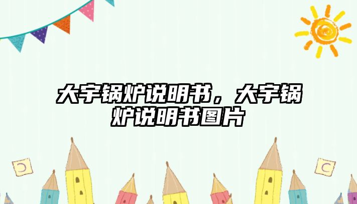 大宇鍋爐說明書，大宇鍋爐說明書圖片