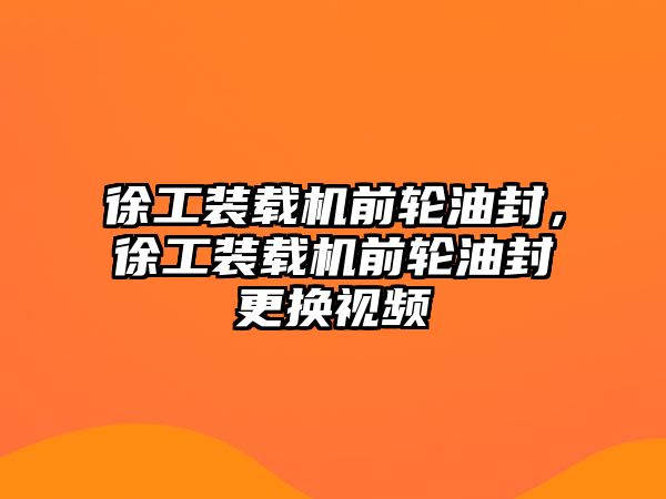 徐工裝載機前輪油封，徐工裝載機前輪油封更換視頻