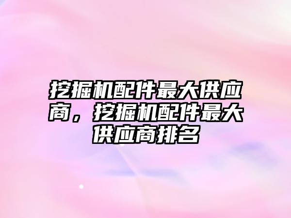 挖掘機配件最大供應(yīng)商，挖掘機配件最大供應(yīng)商排名