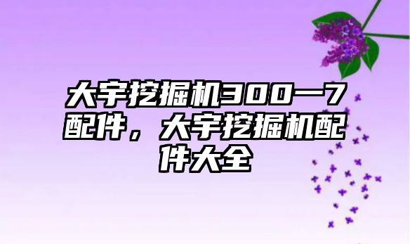 大宇挖掘機(jī)300一7配件，大宇挖掘機(jī)配件大全