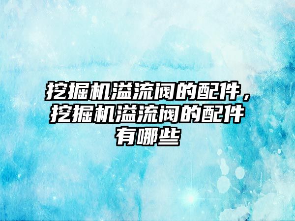 挖掘機溢流閥的配件，挖掘機溢流閥的配件有哪些