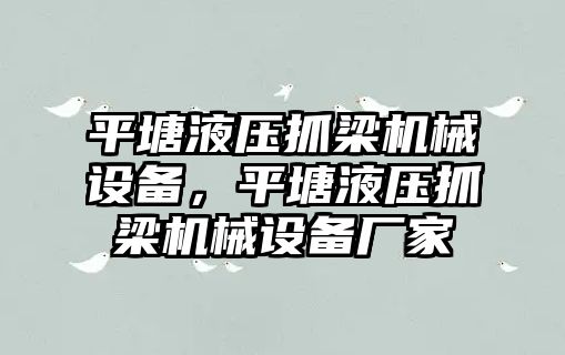 平塘液壓抓梁機械設(shè)備，平塘液壓抓梁機械設(shè)備廠家