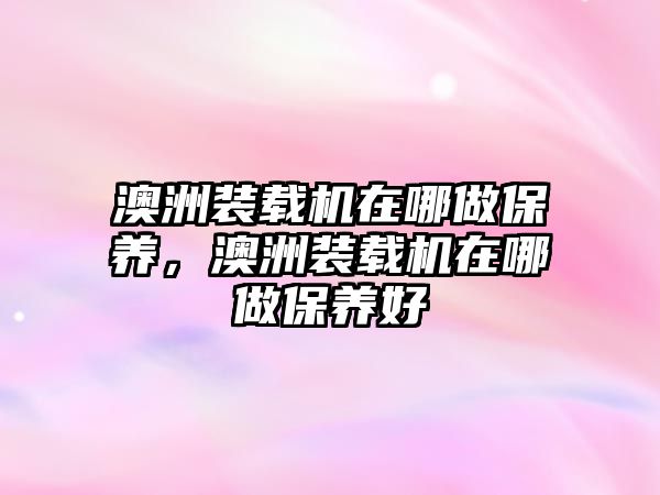 澳洲裝載機在哪做保養(yǎng)，澳洲裝載機在哪做保養(yǎng)好