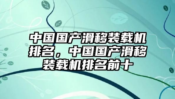 中國國產滑移裝載機排名，中國國產滑移裝載機排名前十