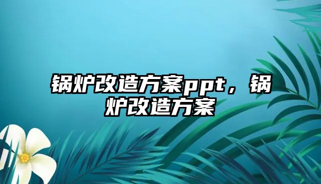 鍋爐改造方案ppt，鍋爐改造方案