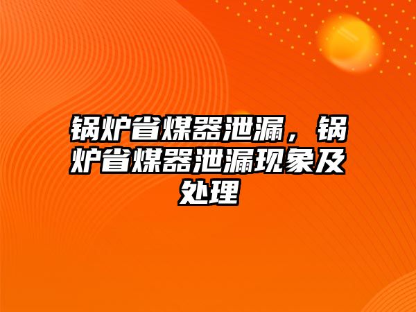 鍋爐省煤器泄漏，鍋爐省煤器泄漏現(xiàn)象及處理