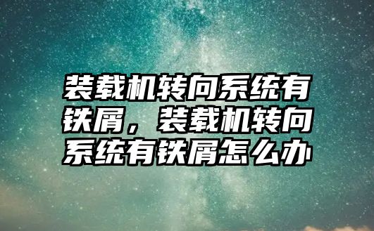 裝載機轉向系統(tǒng)有鐵屑，裝載機轉向系統(tǒng)有鐵屑怎么辦