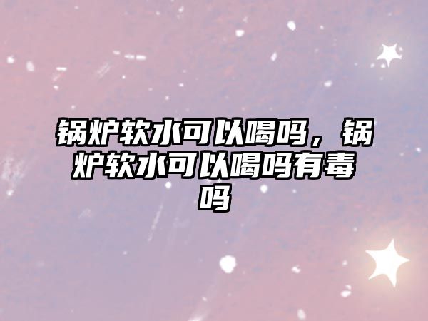 鍋爐軟水可以喝嗎，鍋爐軟水可以喝嗎有毒嗎