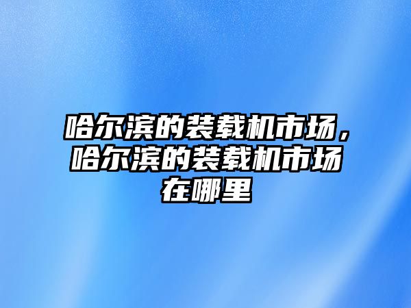 哈爾濱的裝載機(jī)市場(chǎng)，哈爾濱的裝載機(jī)市場(chǎng)在哪里