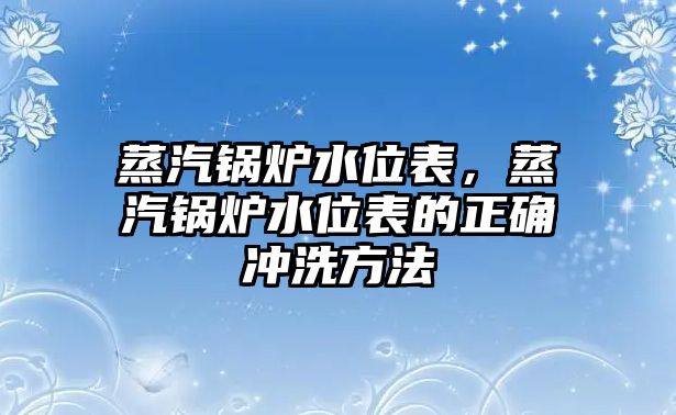 蒸汽鍋爐水位表，蒸汽鍋爐水位表的正確沖洗方法