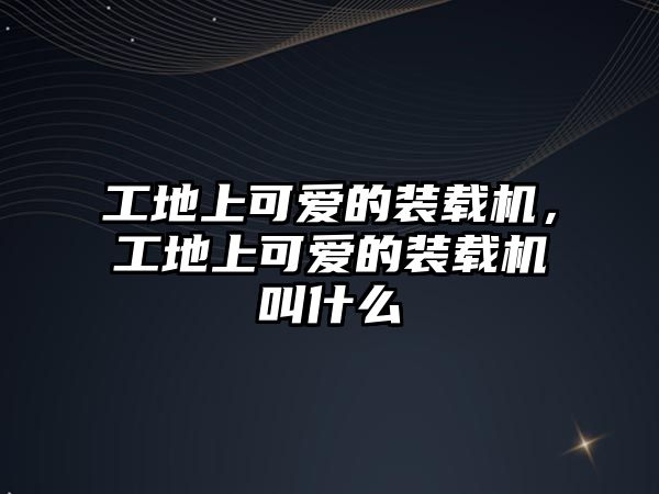 工地上可愛的裝載機(jī)，工地上可愛的裝載機(jī)叫什么