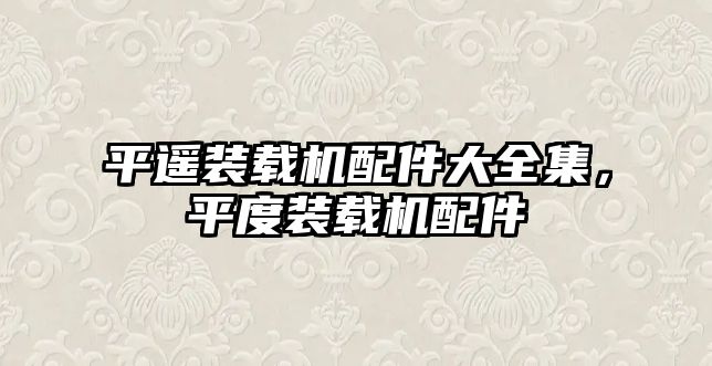 平遙裝載機配件大全集，平度裝載機配件