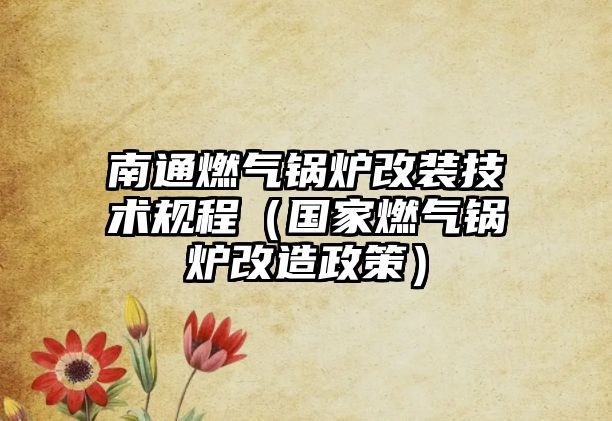 南通燃氣鍋爐改裝技術規(guī)程（國家燃氣鍋爐改造政策）