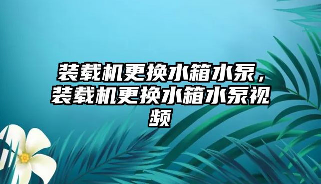 裝載機(jī)更換水箱水泵，裝載機(jī)更換水箱水泵視頻