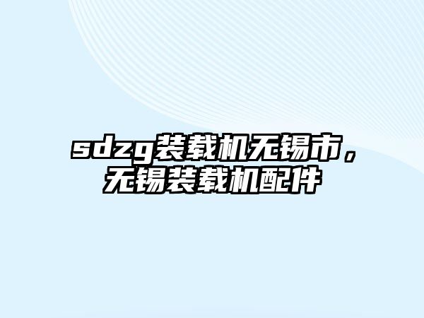 sdzg裝載機無錫市，無錫裝載機配件