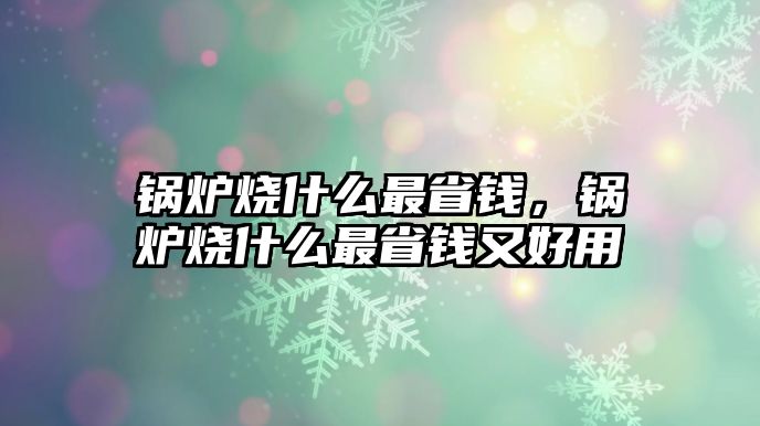 鍋爐燒什么最省錢，鍋爐燒什么最省錢又好用