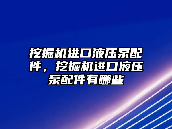 挖掘機進口液壓泵配件，挖掘機進口液壓泵配件有哪些