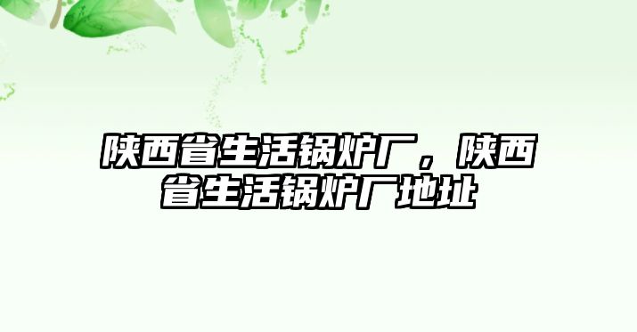 陜西省生活鍋爐廠，陜西省生活鍋爐廠地址